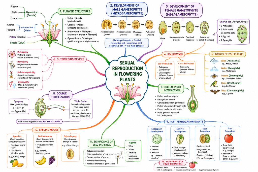 Sexual Reproduction in Flowering Plants: Class 12 Biology Notes