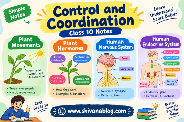 Control and Coordination Class 10 Notes